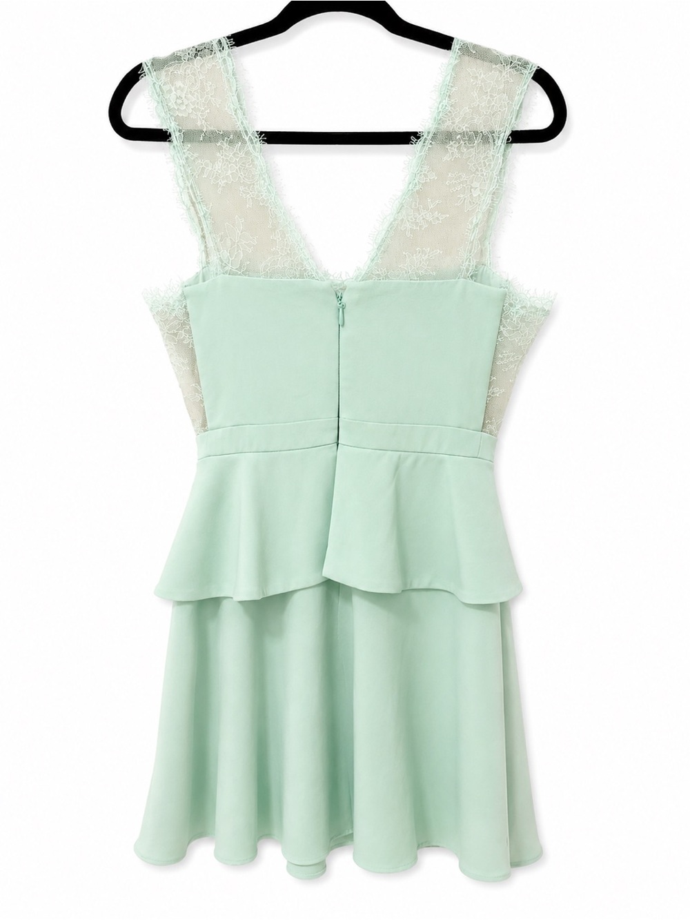 BCBGMAXAZRIA LeaAnn Lace Peplum Dress Mint Green Sz 4 Y2K Prom Cocktail Retro